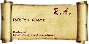 Róth Anett névjegykártya